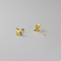 wholesale S925 Sterling Silver Fresh and Sweet Style Personalized Design Polished Four-Pointed Star Earrings M05513-0-4