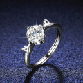 Silver Moissanite Deer Antler Ring-0-3