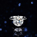 S925 Silver 6-Claw 5-Carat Moissanite Women's Classic Solitaire Engagement Ring-0-4