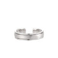 wholesale S925 pure silver 3182 matte brushed plain ring for women, minimalist style, small and unique retro personality couple's silver matching rings-0-4