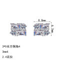 S925 Silver Full Moissanite Women's Rectangular Stud Earrings-0-3