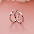 wholesale S925 Sterling Silver Mobius Twist Couple Ring Ins Style Minimalist English Letter Matching Ring J9865-0-0