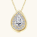 wholesale 925 Sterling Silver European and American Luxury Full Moissanite Necklace, Light Luxury High-End Sense Teardrop Pendant D Color Clavicle Chain Wholesale-0-0