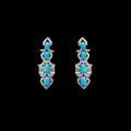 wholesale 925 Silver Gold-Plated Earrings with High-Carbon Diamonds, Blue Turquoise, and Oval-Cut Art Deco Decoration, Exquisite Jewelry for Women-0-0