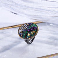 wholesale 925 Silver Niche High-End Original Design Gemstone Open Ring with Natural Amethyst for Men and Women-Amethyst loose ring