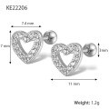wholesale S925 sterling silver Amazon best-selling exclusive petite heart-shaped stud earrings with diamond accents, versatile and stylish for women-0-6