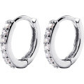 wholesale S925 silver earring backs Korean style micro-pave diamond circle earrings chic Hong Kong style small hoop earrings jewelry E9613-0-4