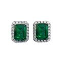 wholesale S925 Silver European and American Vintage Style Cultivated Emerald Cut 6*8 Earrings, Versatile Summer Women's Jewelry-0-4