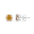 wholesale S925 Sterling Silver 2-carat colorful and dazzling moissanite stud earrings, small and exquisite, colorfast-0-7