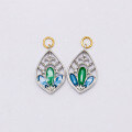 wholesale S925 sterling gold-plated enamel process new Chinese-style earring pendant-0-1