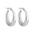 wholesale S925 Sterling Silver Round Smooth Hoop Earrings for Women, Minimalist Style, Small and Unique, Ins High-end Feel, Silver Ear Clasp-0-6