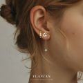 wholesale S925 Sterling Silver Star and Moon Tassel Earrings with Zircon, Light Luxury, Fashion, and Versatile-0-3
