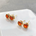 wholesale S925 Sterling Silver Red Elk All-Over Energy Soda Bubble Stud Earrings Classic Minimalist Versatile Everyday Women's Earrings-0-0