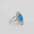 wholesale S925 silver jewelry manufacturer wholesale French design retro British style synthetic opal ring-0-1