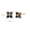 wholesale 925 Sterling Silver Zircon Flower Star Stud Earrings for women-0-8