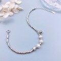 wholesale S925 Sterling Silver Bamboo Segment Crushed Silver Pearl Bracelet, Small Niche Exquisite Elegant High-End String Gift for Female Best Friends-0-1