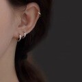 wholesale S925 Sterling Silver Minimalist Small Hoop Earrings, Trendy Versatile Elegant Circle Ring Stud Ear Hook Earrings-0-2