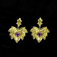 wholesale S925 Silver New Heart-shaped 5*5mm Lab-grown Hot Pink 1 Carat Stud Earrings-Yellow【E3875】 Main Stone 5*5