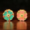 wholesale Antique gold enamel clover bead spacer small hole sand gold matching beads DIY bracelet accessory-0-0