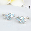 wholesale S925 Silver New Light Luxury Natural Garnet Earrings, Designed with a High-End Feel, Gemstone Stud Earrings-0-7