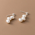 wholesale S925 Sterling Silver Light Bead Irregular Pearl Earring Korean Style Fashion Light Luxury Ins Wind Ear Accessories M05207-0-2