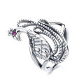 wholesale 925 Sterling Silver Vintage Ethnic Peacock and Phoenix Design Ring, Creative and Stylish Accessory-0-4