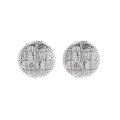 wholesale S925 Sterling Silver Cross-Border Europe and America Round Mesh Button Design Stud Earrings, Internet-Famous Fashion Versatile Earrings for Women-0-4