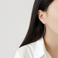 wholesale S925 Sterling Silver Handmade Chic Minimalist S-Shaped Smooth Line Drop Earrings-0-3