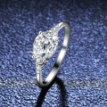 S925 Sterling Silver 15ct Pear-Shaped Moissanite Ring for Women-0-2
