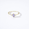 wholesale 925 silver gold-plated women's ring with natural tanzanite and white zircon, Japanese exquisite style, factory wholesale-0-3