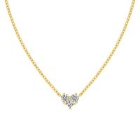 wholesale S925 Sterling Silver Oval-Shaped Shuimo Jade Square 8A Zircon Heart Flower Marquise Pendant Necklace for Women-Gold and white diamonds DY190890-SG-WH 925 silver