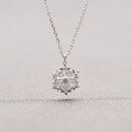 wholesale S925 Sterling Silver Maker Romantic Snowflake Full Diamond Flower Necklace for Women, Fashionable Niche Design Elegant Versatile Choker-0-3