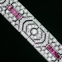 wholesale 925 Silver Gold-Plated Bracelet with High-Carbon Diamond Powder Blue Sapphire Round Art Deco Exquisite Antique Women's Bracelet-17cm 925 silver