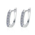 wholesale 925 Sterling Silver Straight Row Ear Studs, Artistic and Fresh Hoop Earrings with Moissanite, Gift for Girlfriend or Best Friend-0-4