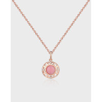wholesale Rose gold plated 925 silver, zirconia, queen shell pendant, elegant and versatile, perfect for Valentine's Day gift, oxidation-resistant-Rose gold 925 silver