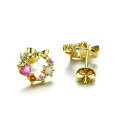 wholesale 925 Silver Gold Plated Japanese Secret Garden Earrings, Natural Shell Flower Bow New Wholesale Studs-0-4