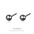 wholesale 925 Sterling Silver Black Small Bead Stud Earrings, Women's Ins Style Versatile Fashion-0-0