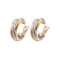 wholesale 18K Gold Three-Tone Gold Earrings, Elegant and Sophisticated, Petite and Sweet, Minimalist Small Ear Clasps, Fashionable and Lightly Luxurious Niche Design-0-4