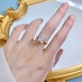 wholesale S925 silver new 8*8 princess square ring, stylish and versatile classic four-prong diamond ring-0-3