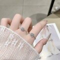wholesale S925 Sterling Silver Sugar Cube Full Diamond Ring for Women, European and American Exquisite Fashion Luxury Niche Versatile Hand Jewelry-0-3