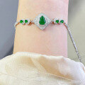wholesale S925 Sterling Silver Natural Guatemalan Jade Gourd Bracelet, National Trend Design, Xiaohongshu Hot Item-0-3