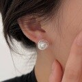 wholesale S925 Sterling Silver Swarovski Pearl Twisted Stud Earrings for Women Elegant and Minimalist Light Luxury Versatile Earrings-0-2