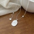 wholesale S925 Sterling Silver Oval Pendant Brushed Necklace Women Small Luxury Ins Style New Korean Version Choker-0-4