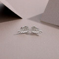 wholesale Metal: 925 Sterling Silver Amazon Cross-Border Wing Earrings, Light Luxury Advanced Sense Angel Wing Feather Earrings for Women-0-3