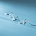 wholesale S925 Sterling Silver Fresh Sweet Ins Style Design Sense Fishtail Curved Thread Earrings M06196-0-4