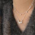 wholesale S925 Sterling Silver, Classic Korean Style, Brushed Cat's Eye Bead Necklace, New Round Bead Collarbone Chain, Fashionable and Lightly Luxurious-0-1