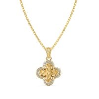 wholesale 925 Sterling Silver Earrings and Necklace Set for Women, New Chinese Court Style Floral Jewelry-Gold DY191101-SG-WH 925 silver