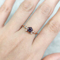 wholesale S925 Silver Cross-Border Fresh and Elegant Alexandrite Ring Simple Synthetic Alexandrite Colored Gemstone Ring Douyin-0-4