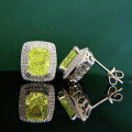 wholesale S925 silver new 7*9 olive green earrings trendy ins earrings women's cross-border style-0-3