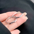 wholesale S925 Sterling Silver Couple Rings, Möbius Band Rings, Minimalist Design, Small and Unique, Matching Pair with Diamond Inlay Gift-0-2